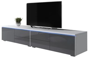 TV stolík Coral XI Double (biela + čierny lesk). Vlastná spoľahlivá doprava až k Vám domov. 1058399