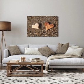 Obraz - Drevené srdiečka (90x60 cm)