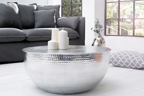 Extravagantný konferenčný stolík Orient II strieborný 60cm