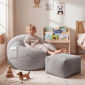 Sedací vak s podnožkou COMFY 3.0 sivý