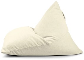 Krémový sedací vak z textílie buklé Razz – SLOWDOWN