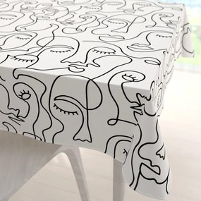 Biante Bavlnený štvorcový obrus Sandra SA-570 Abstraktné tváre na bielom 120x120 cm