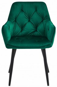 Jedálenské kreslo JORK VELVET, tmavozelené