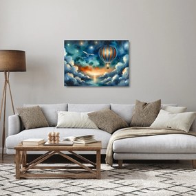Sklenený obraz - Lietať nočnou oblohou (70x50 cm)