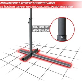 MIADOMODO sklopný slnečník s kľučkou, 300 cm, béžový