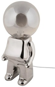 LED stmievateľná stolová lampa v striebornej farbe so skleneným tienidlom (výška 27 cm) Ross – Leitmotiv