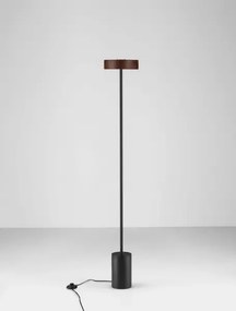 LED čierna-drevo stojaca lampa Thea