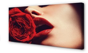 Obraz canvas Rose žena v ústach 100x50 cm