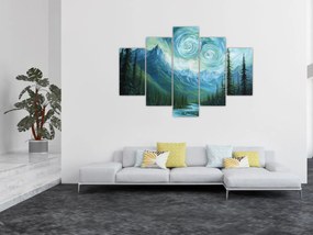 Obraz - Krajina s nádychom Van Gogha (150x105 cm)