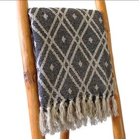 Boho Pohodlný Prehoz - 125 x 150 cm - Čierno-Béžová Regentská 1 ks