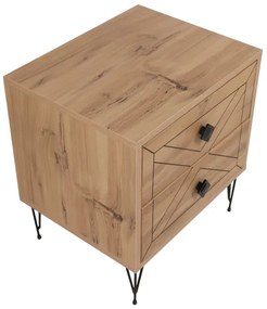 Nočný stolík LUNA 55x50 cm hnedá/čierna