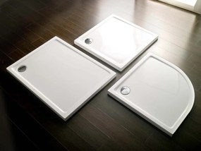 Rea Savoy, sprchová vanička 90x90x6 cm + sifón so zlatou krytkou, biela lesklá, KPL-11907