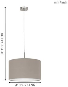 Eglo 31572 - Luster na lanku PASTERI 1xE27/60W/230V