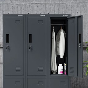 Šatníková skriňa pre zamestnancov antracitová BARTEK 1 Plus 292 x 1720 x 450 mm