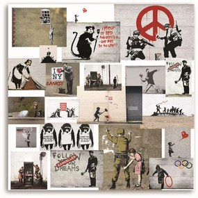 Gario Obraz na plátne Banksy mural - zbierka streetartových diel Rozmery: 60 x 60 cm