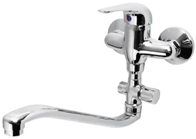 Aqualine, AQUALINE 35 nástenná umývadlová/vaňová batéria, rozteč 100mm, chrómová, 52140
