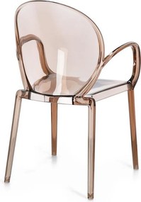 Svetlohnedá plastová záhradná stolička Camilla – Bizzotto