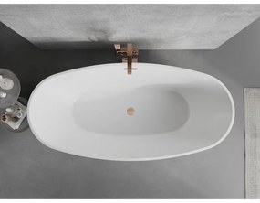 Mexen Lira, voľne stojaca vaňa, vzor, 170 × 80 cm, biela lesklá, medený prepad, 52831708000-65