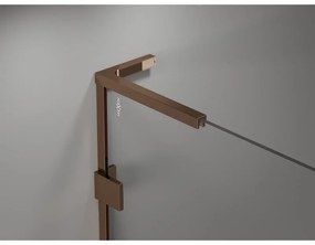 Mexen Lunar, L päťuholníkový sprchový kút naklápací doľava 90 x 80 cm, 8mm číre sklo, profil ružové zlato, 831L-090L-080P-60-00-L