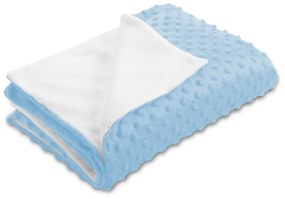 Biante Detská obojstranná deka Minky bodky/Polar MKP-008 Nebeská modrá 75x100 cm