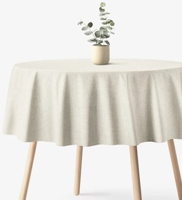 Goldea okrúhly obrus 100% bavlnené plátno - prírodný režný Ø 120 cm