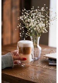 Súprava 2 dvojstenných pohárov na latté Vialli Design Geo, 350 ml