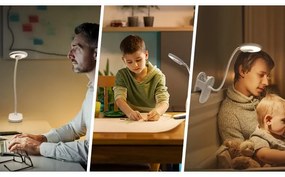 Aigostar - LED Stmievateľná nabíjacia stolná lampa s klipom LED/2,5W/5V 1200mAh biela