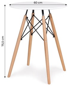 Elegantný okrúhly drevený stolík - 60 cm