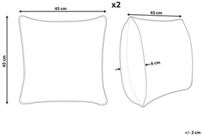 Sada 2 bavlnených vankúšov s vianočným motívom 45 x 45 cm béžová CLEYERA Beliani