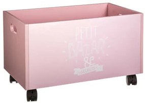 Detský box na hračky ružový, drevo mdf, 48x30x28cm