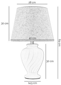 ONLI - Stolná lampa VORTICE 1xE27/22W/230V 64 cm krémová