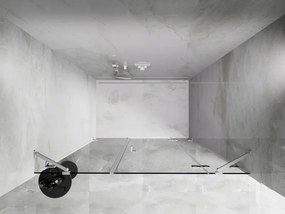 Mexen Lunar, pravé otočné sprchové dvere 135 cm, 8mm číre sklo, biely profil, 834S-135-050-20-00-P