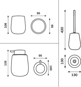Nimco Dávkovač, pohárik, WC kefa TABO - TA SET-04