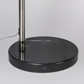 Oceľová oblúková lampa s látkovým tienidlom čierna 45 cm - XXL