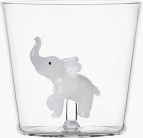 Ručne vyrobený pohár z borosilikátového skla White Elephant