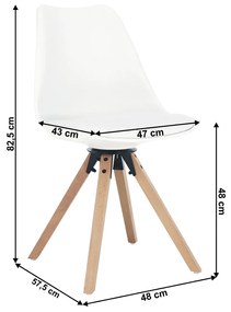 Otočná jedálenská stolička Etosa - biela / buk