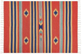Bavlnený kelímový koberec 140 x 200 cm viacfarebný HATIS Beliani