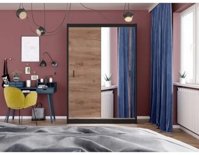 Šatní skriňa so zrkadlom SABRINA 150x215 cm dub craft