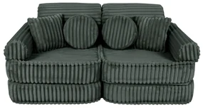 MeowBaby® Churros detská pohovka Plus, Pine Forest Green
