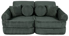 MeowBaby® Churros detská pohovka Plus, Pine Forest Green