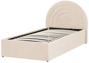 Jednolôžková posteľ 90 cm Annesile (béžová) (s roštom) (s úl. priestorom). Vlastná spoľahlivá doprava až k Vám domov. 1077530