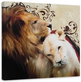 Obraz na plátně Lvi Zvířata - 40x40 cm
