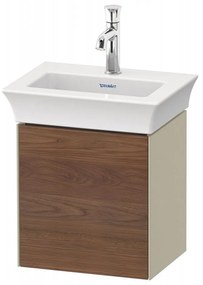 DURAVIT White Tulip závesná skrinka pod umývadielko, 1 dvierka, pánty vpravo, 384 x 298 x 410 mm, americký orech masív/taupe vysoký lesk, WT4240R77H3