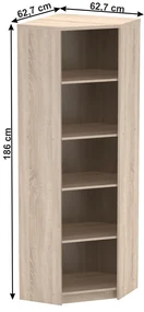 Rohový regál Hansa 2 NEW 09 (dub sonoma). Vlastná spoľahlivá doprava až k Vám domov. 1028698