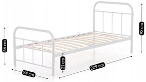 Kovová posteľ 90 cm Pavot (biela) (s roštom). Akcia -25%. Vlastná spoľahlivá doprava až k Vám domov. 1119136