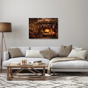 Sklenený obraz - Vianočná atmosféra (70x50 cm)