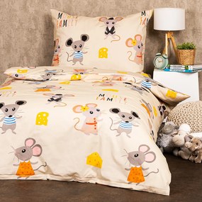 4Home Detské bavlnené obliečky Little mouse, 140 x 200 cm, 70 x 90 cm