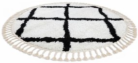 Koberec BERBER CROSS kruh biely Fredzle berber marokánsky