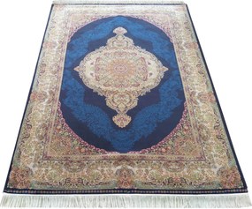 DY Hodvábny exkluzívny koberec Qum Silk 01 - modrá Rozmer: 300x400 cm