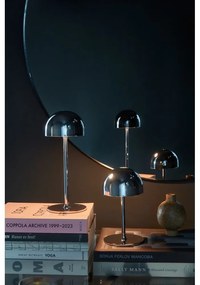 LED stolová lampa na diaľkové ovládanie v striebornej farbe s kovovým tienidlom (výška 30 cm) Tim – Sirius